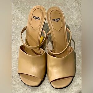 Fendi Beige Heeled Sandals
